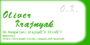 oliver krajnyak business card